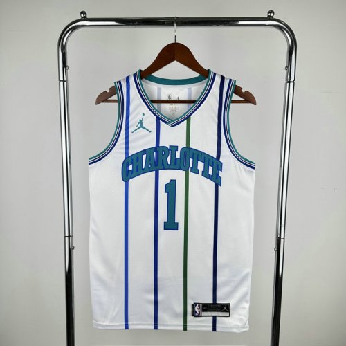 Maillot de Basket #1 Ball Charlotte Hornets Blanc